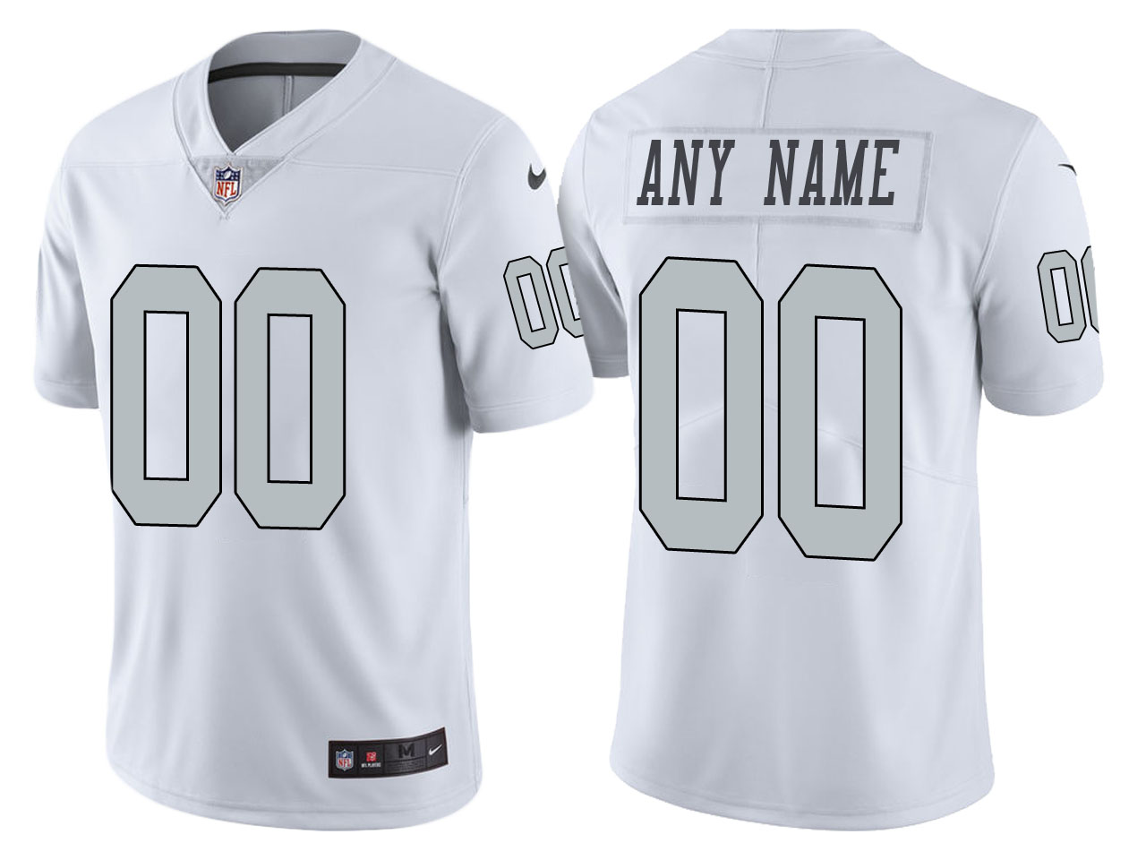 Men's Oakland Raiders ACTIVE PLAYER Custom White Color Rush Limited Stitched Jersey
